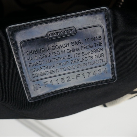 SOLD Shabby Chic Coach Signature Stripe Hobo Bag - Picture 12 of 12